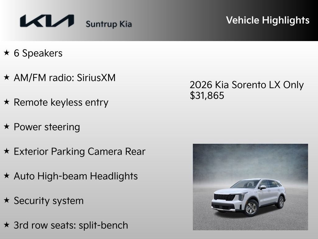 New 2026 Kia Sorento LX image 7