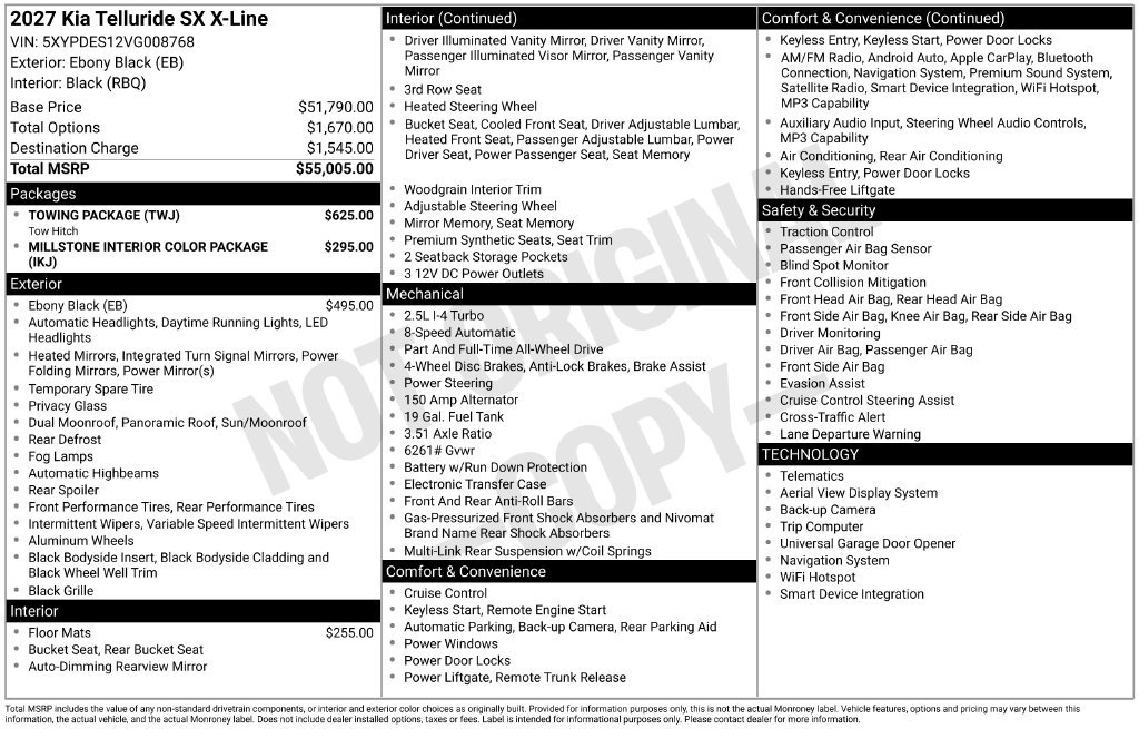 Certified 2027 Kia Telluride SX X-Line w/ Towing Package AWD/4WD image 35