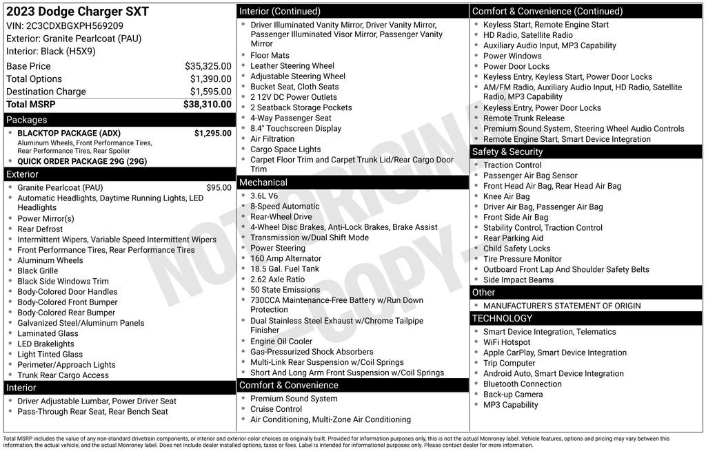 Used 2023 Dodge Charger SXT w/ Blacktop Package RWD image 30