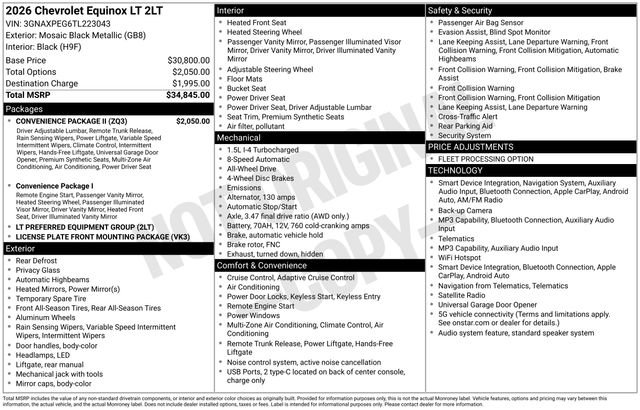 Used 2026 Chevrolet Equinox LT w/ Convenience Package II AWD/4WD image 5