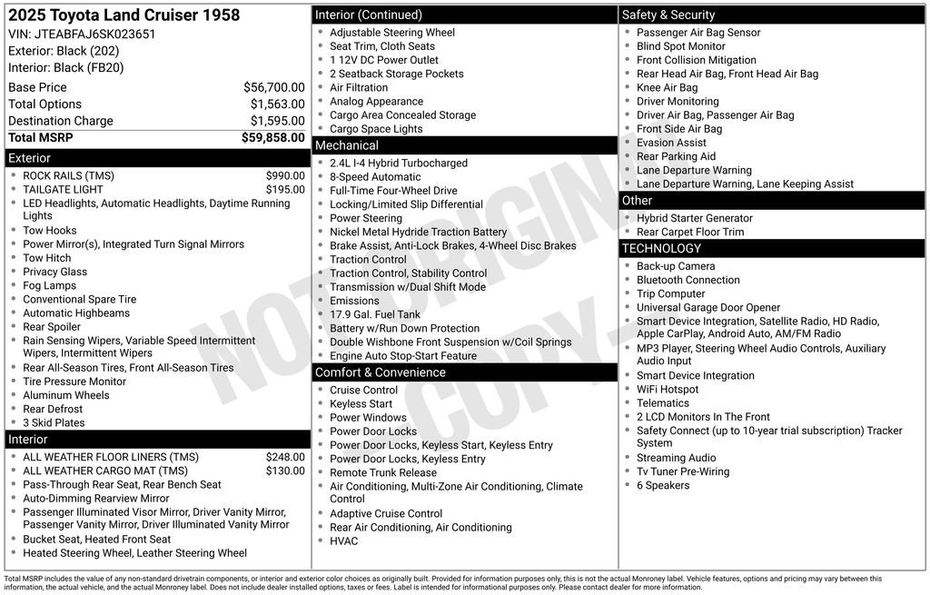 Used 2025 Toyota Land Cruiser 1958 AWD/4WD image 29