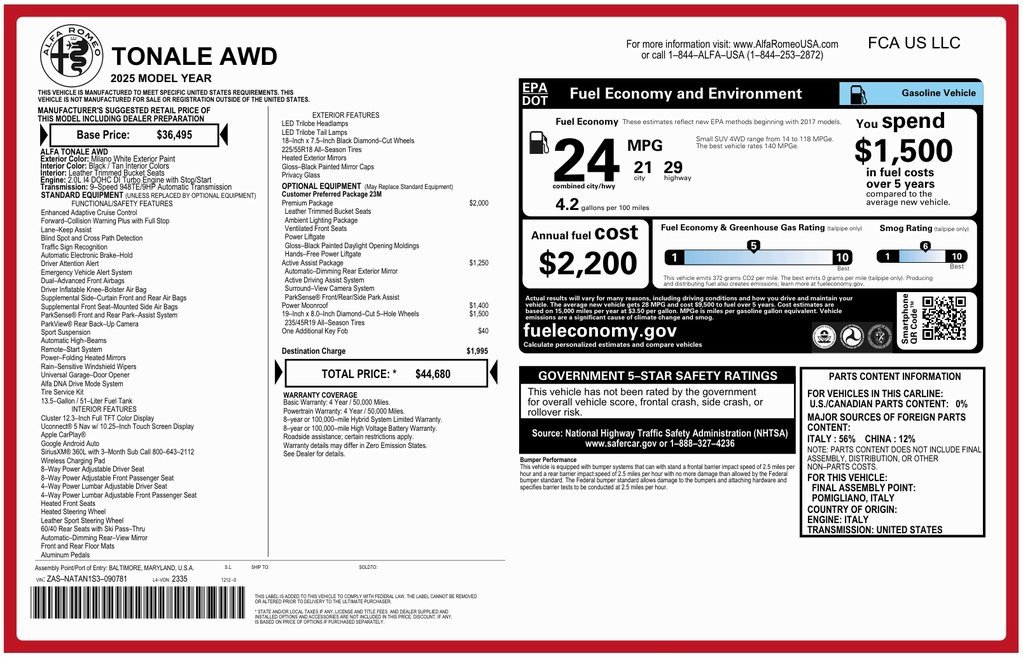 Used 2025 Alfa Romeo Tonale w/ Premium Package image 23