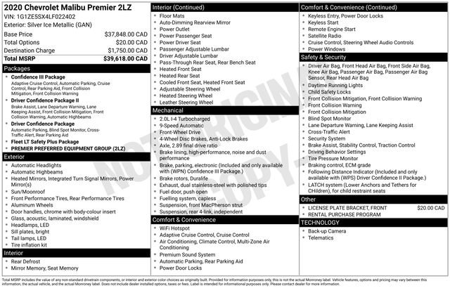 Used 2020 Chevrolet Malibu Premier FWD image 7