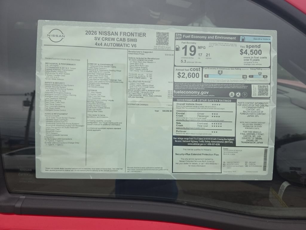 New 2026 Nissan Frontier SV AWD/4WD image 3