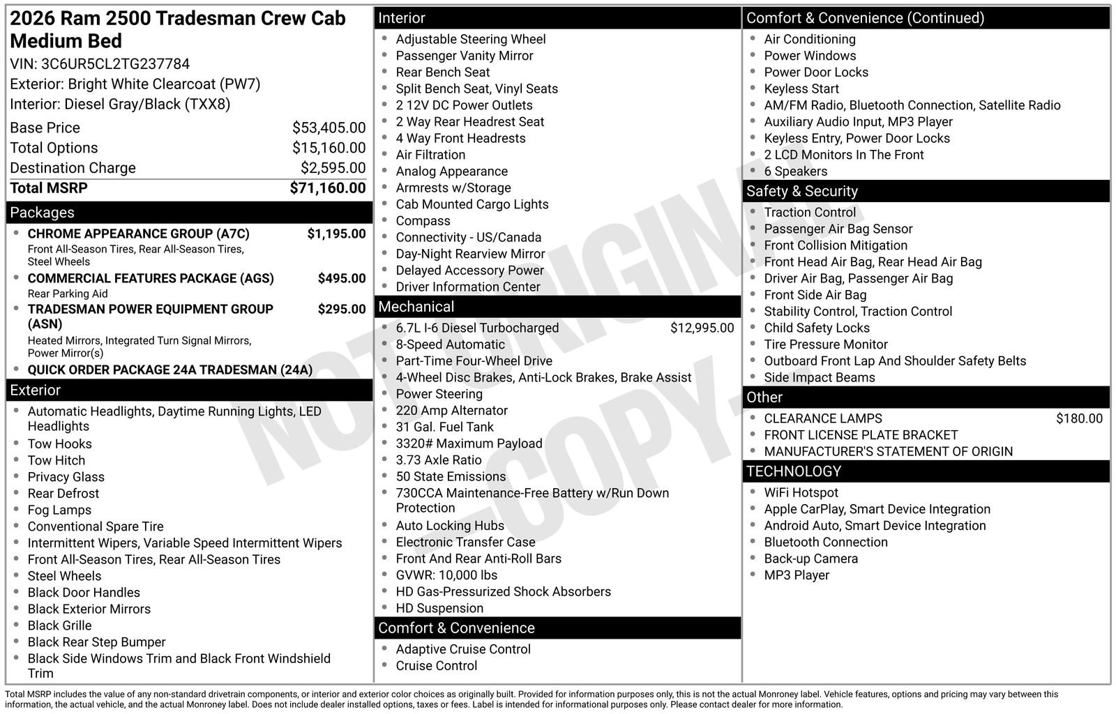 New 2026 RAM 2500 Tradesman w/ Chrome Appearance Group AWD/4WD image 26