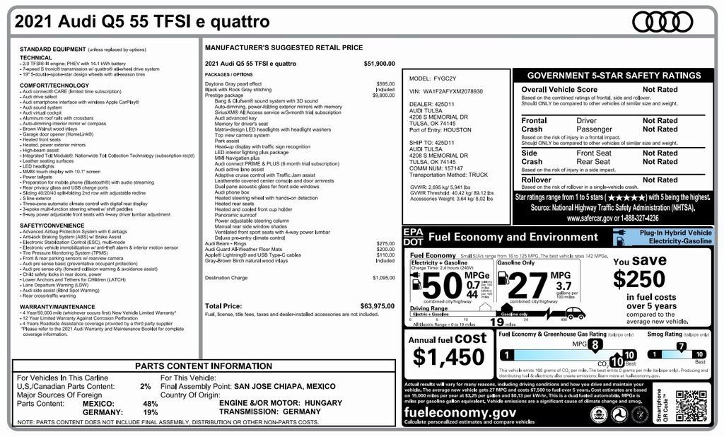 Used 2021 Audi Q5 e Prestige w/ Prestige Package image 40