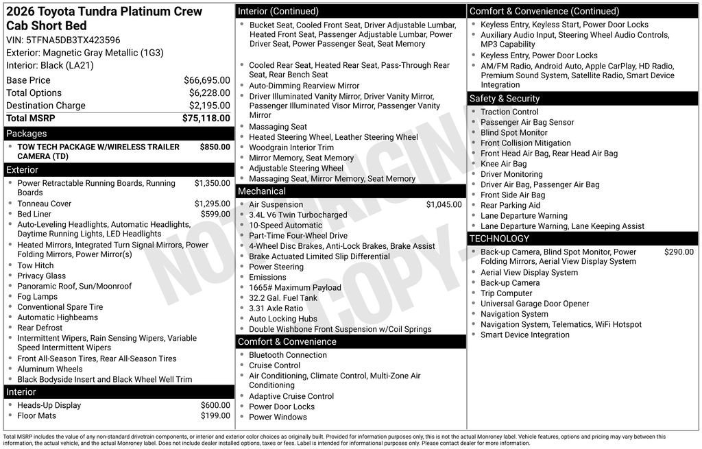 New 2026 Toyota Tundra Platinum AWD/4WD image 7