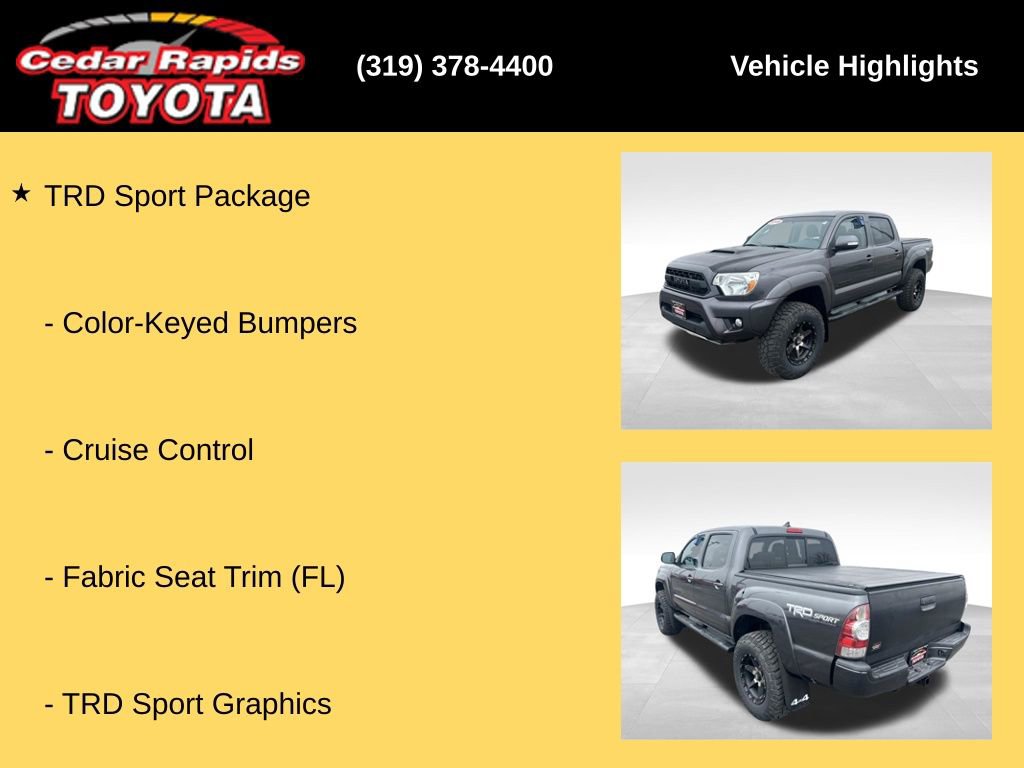 Used 2015 Toyota Tacoma 4x4 Double Cab w/ TRD Sport Package image 29