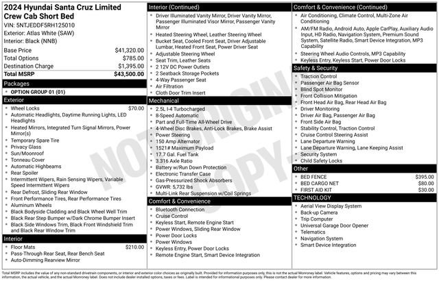 Certified 2024 Hyundai Santa Cruz Limited image 27