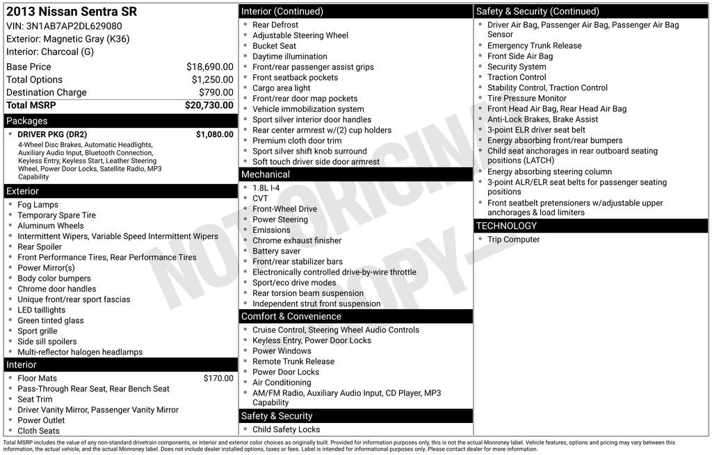 Used 2013 Nissan Sentra SR w/ Driver Pkg FWD image 46