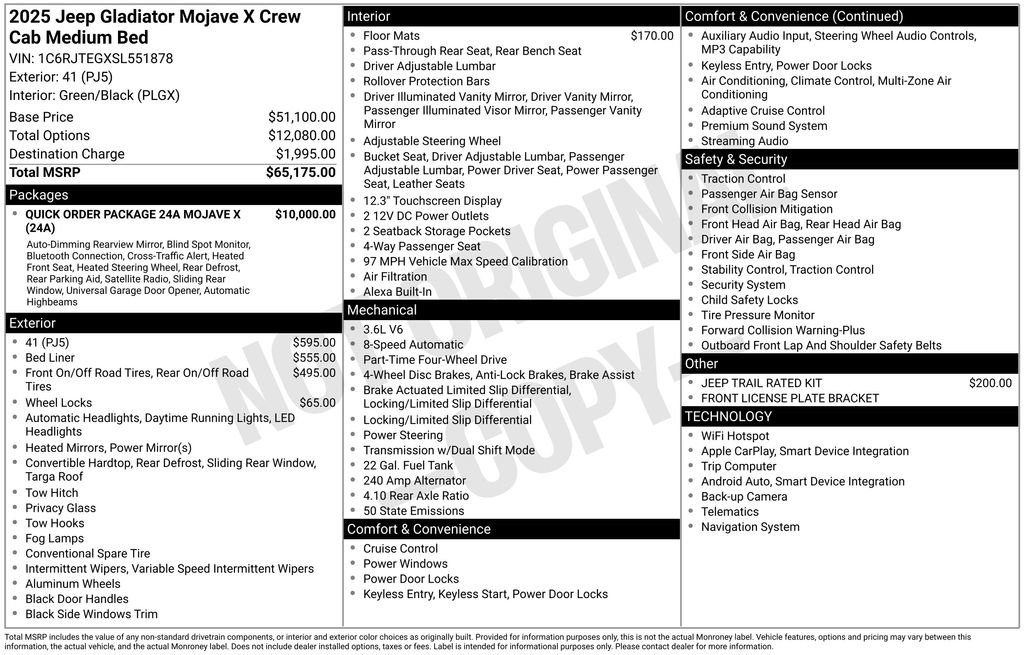 New 2025 Jeep Gladiator Mojave image 6