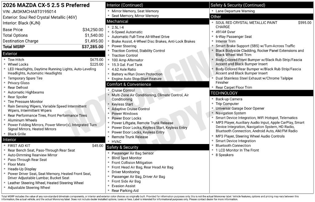 New 2026 MAZDA CX-5 Preferred AWD/4WD image 10