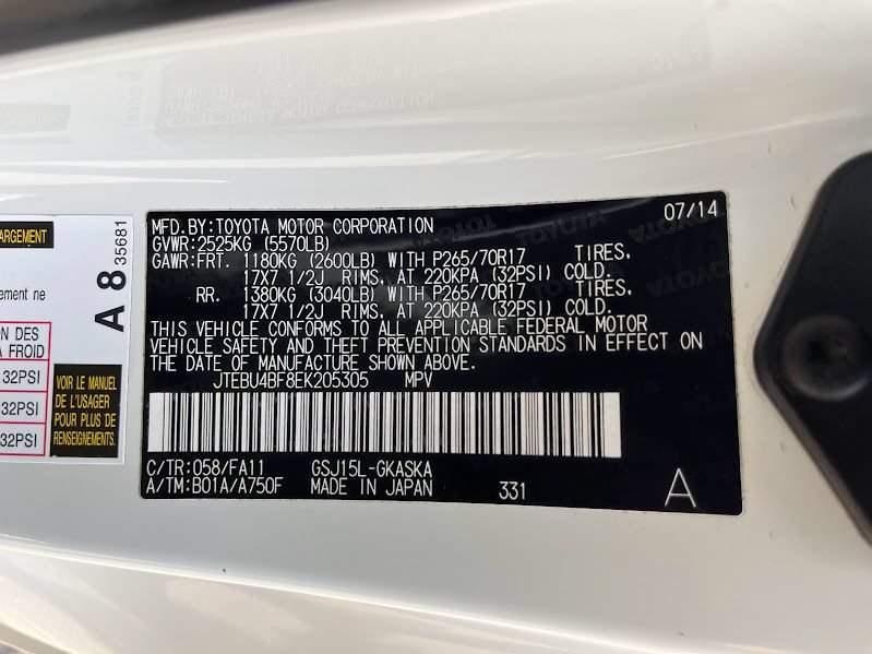 Used 2014 Toyota FJ Cruiser 4WD w/ Convenience Package image 7