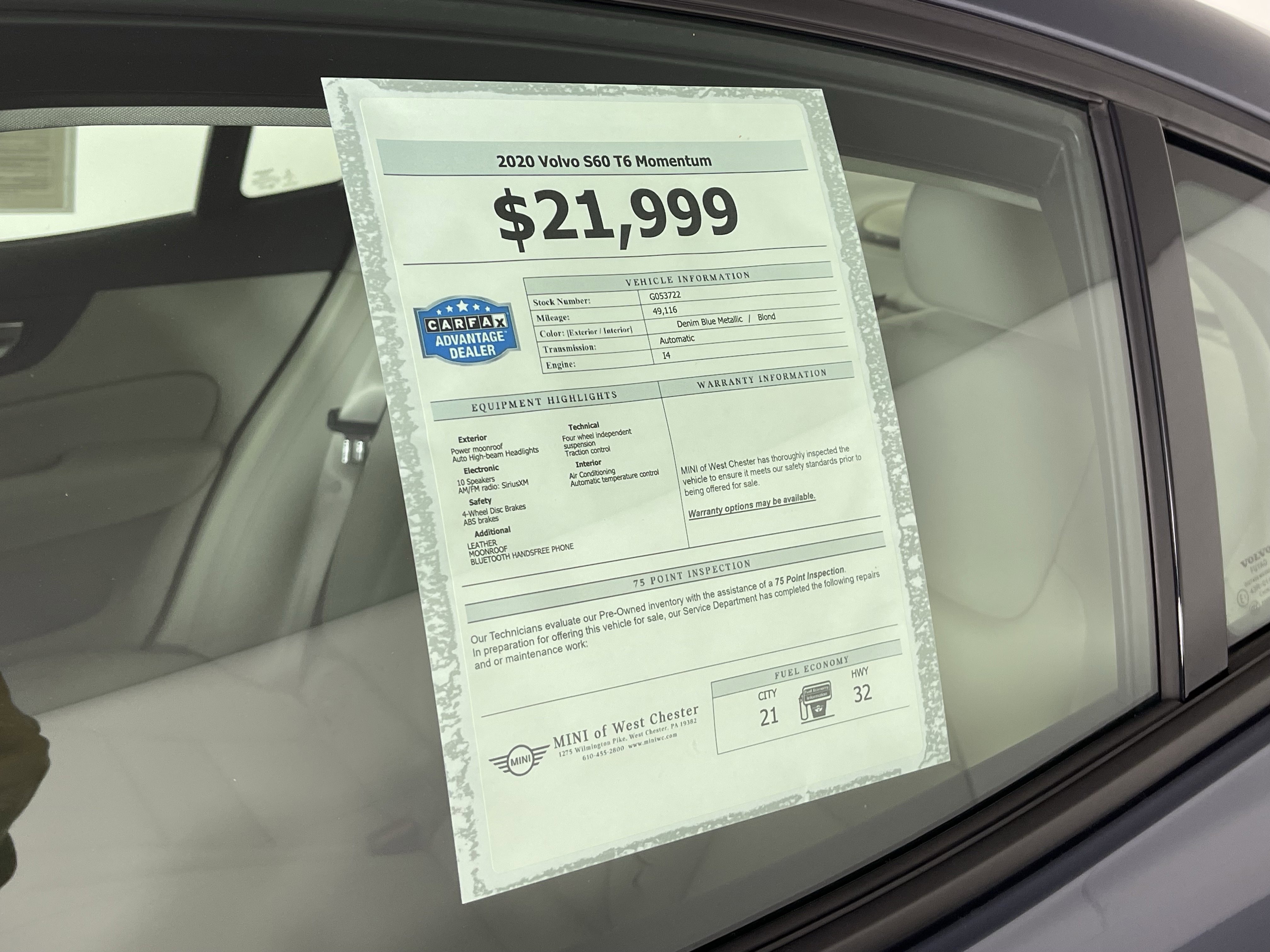 Used 2020 Volvo S60 T6 Momentum image 18