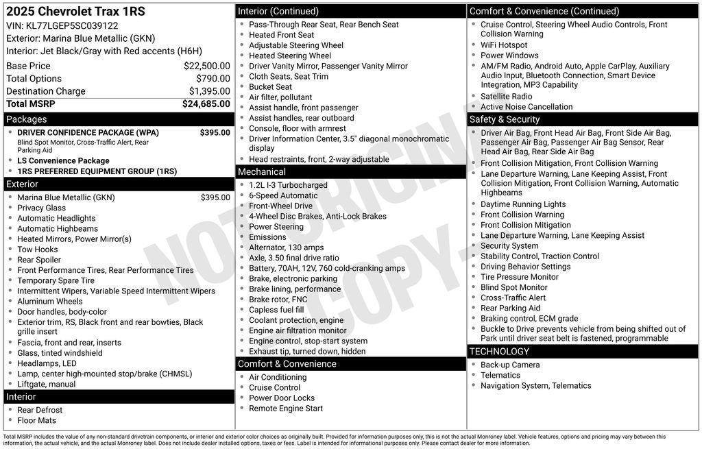 Certified 2025 Chevrolet Trax RS w/ Driver Confidence Package FWD image 6