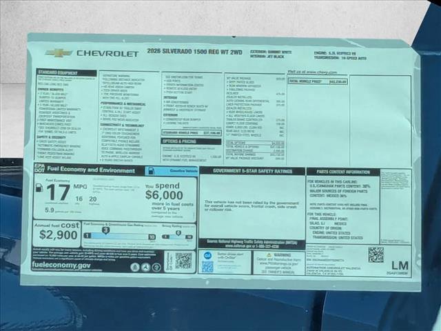 New 2026 Chevrolet Silverado 1500 W/T w/ WT Value Package RWD image 18