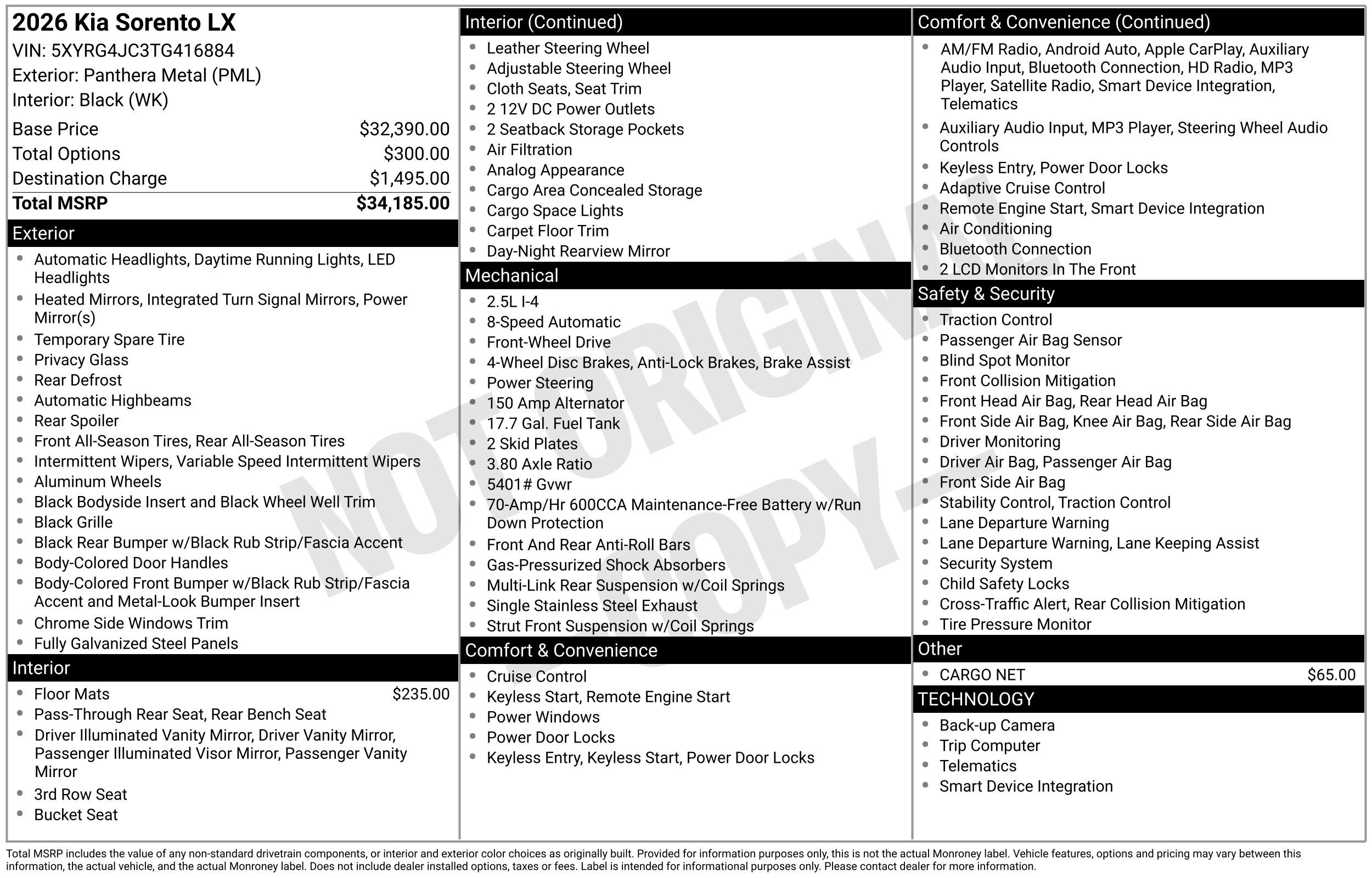 Used 2026 Kia Sorento LX image 44