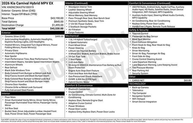 New 2026 Kia Carnival EX image 6