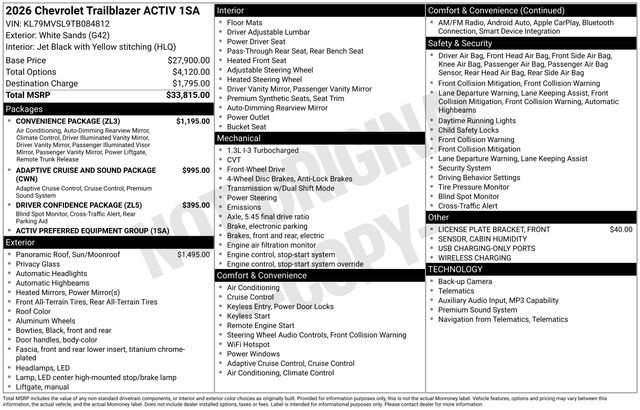 New 2026 Chevrolet TrailBlazer ACTIV w/ Convenience Package FWD image 4