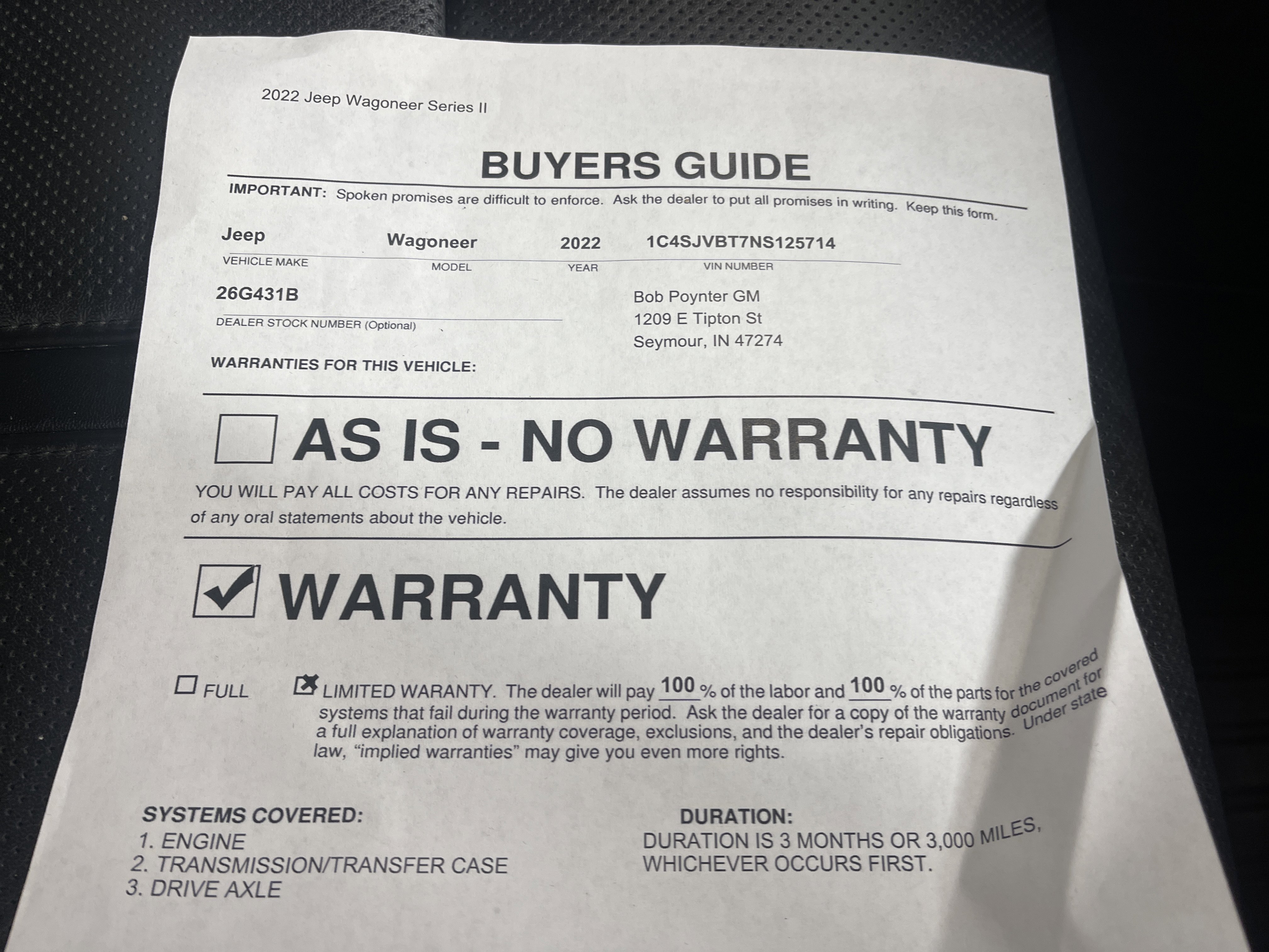 Used 2022 Jeep Wagoneer Series II w/ Premium Group I image 32