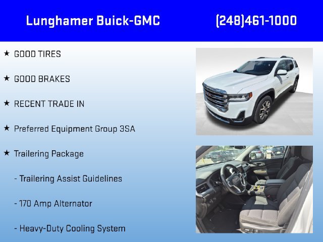 Certified 2021 GMC Acadia SLE w/ Driver Convenience Package AWD/4WD image 6