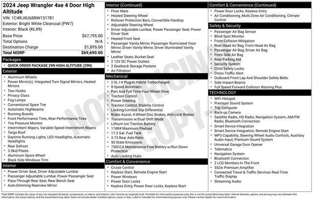 Certified 2024 Jeep Wrangler High Altitude AWD/4WD image 31