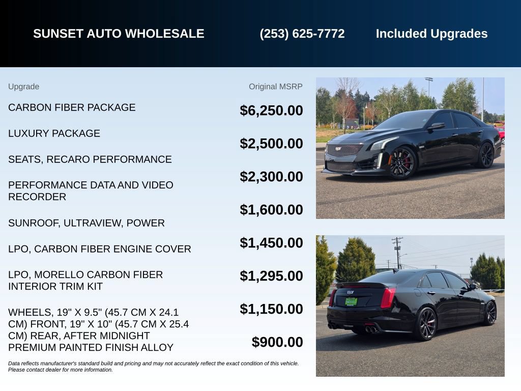 Used 2019 Cadillac CTS V w/ Carbon Fiber Package RWD image 22
