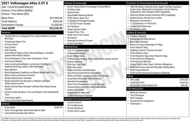Used 2021 Volkswagen Atlas S FWD image 14