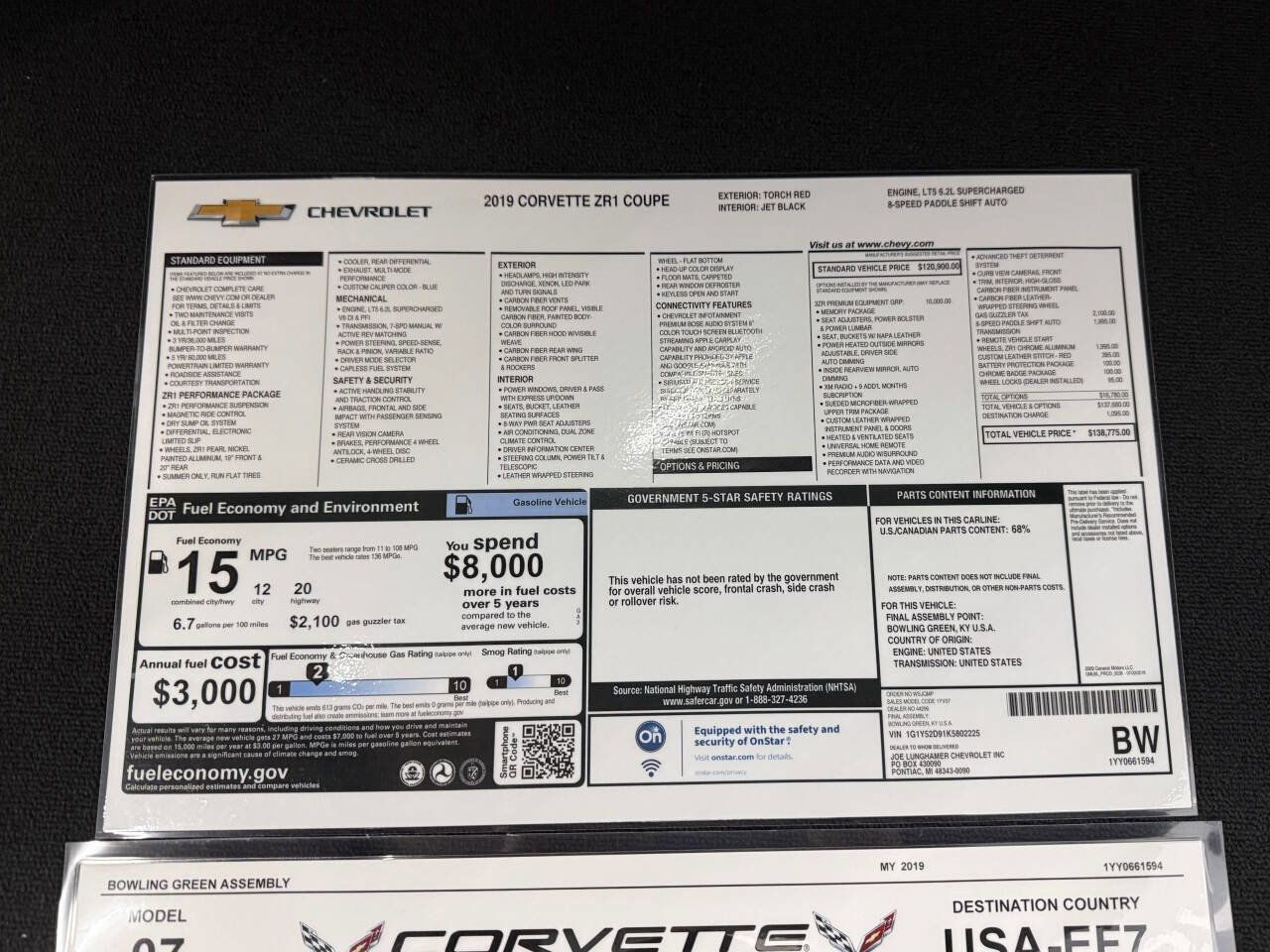 Used 2019 Chevrolet Corvette ZR1 RWD image 48