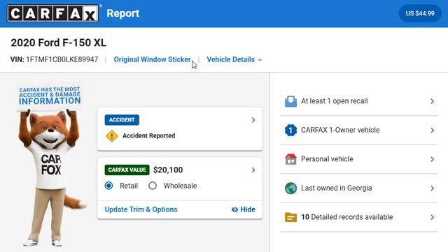 Used 2020 Ford F150 XL w/ Equipment Group 101A Mid RWD image 3