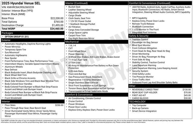 Certified 2025 Hyundai Venue SEL image 28