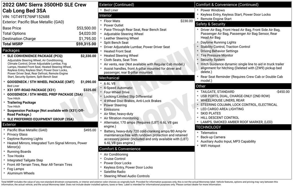 Used 2022 GMC Sierra 3500 SLE w/ SLE Convenience Package AWD/4WD image 58