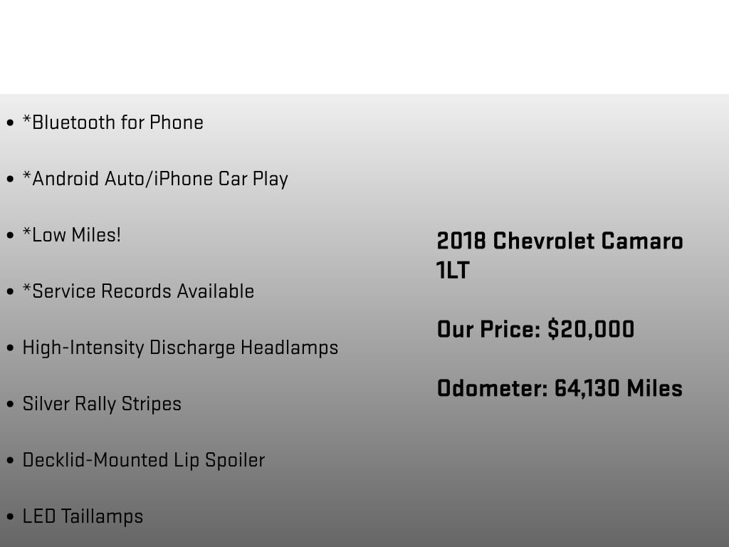 Used 2018 Chevrolet Camaro LT w/ RS Package RWD image 12