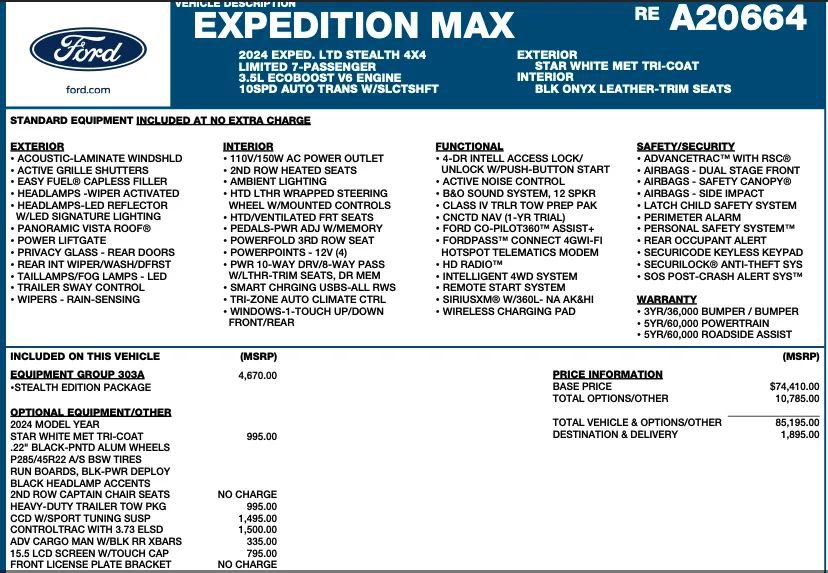Used 2024 Ford Expedition Max Limited AWD/4WD image 2
