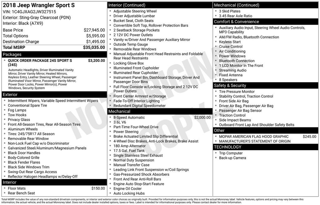 Used 2018 Jeep Wrangler Sport image 10