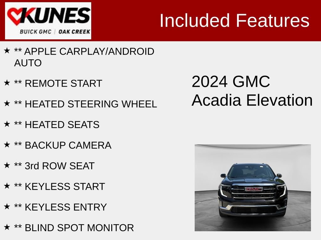 Used 2024 GMC Acadia Elevation AWD/4WD image 2