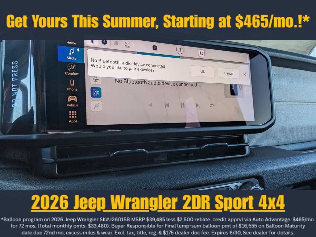 New 2026 Jeep Wrangler Sport AWD/4WD image 21