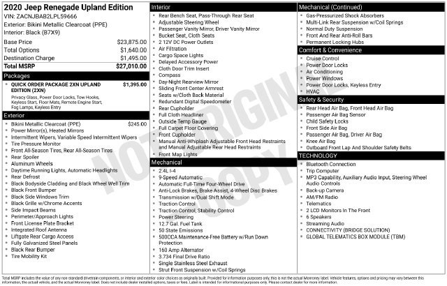 Used 2020 Jeep Renegade Sport AWD/4WD image 4