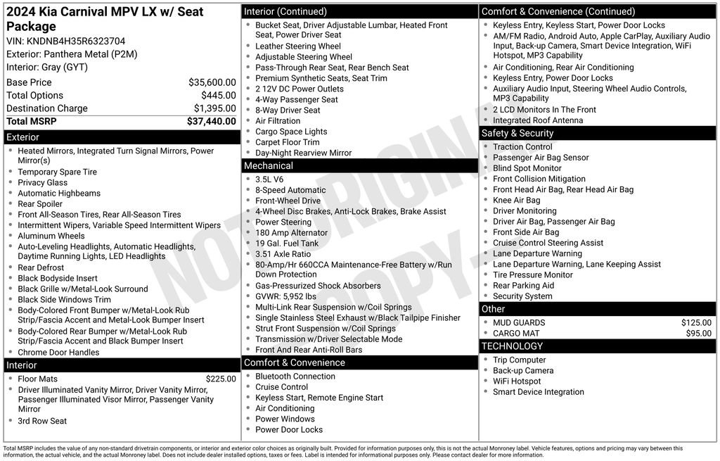 Used 2024 Kia Carnival LX image 54