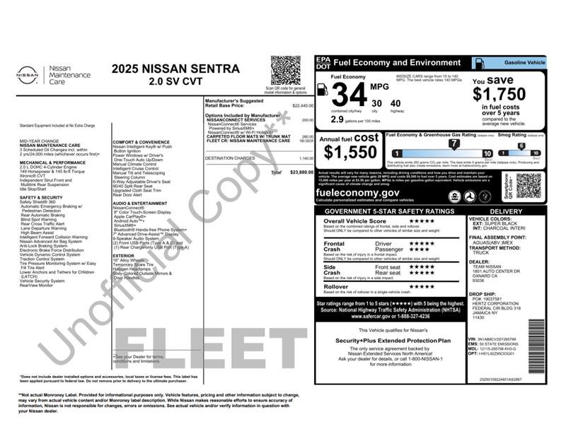 Used 2025 Nissan Sentra SV FWD image 3