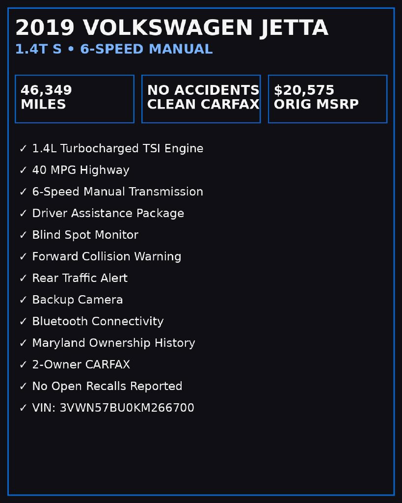 Used 2019 Volkswagen Jetta S w/ Driver Assistance Package FWD image 32