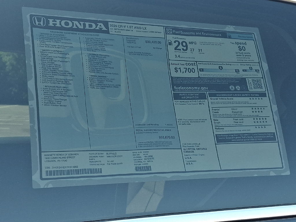 New 2026 Honda CR-V LX image 3