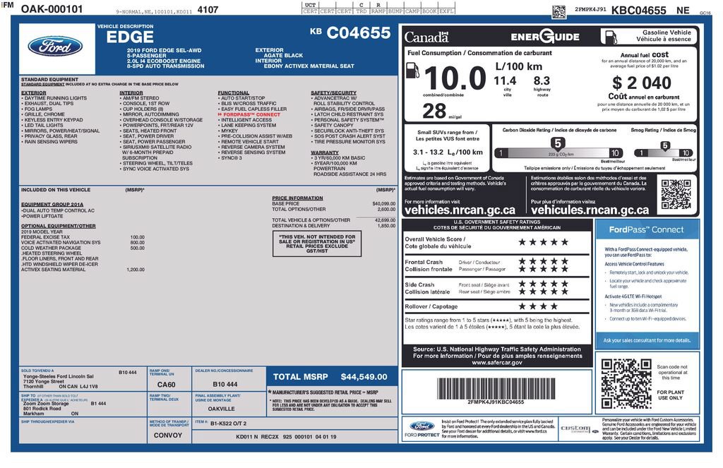 Used 2019 Ford Edge SEL w/ Cold Weather Package AWD/4WD image 4