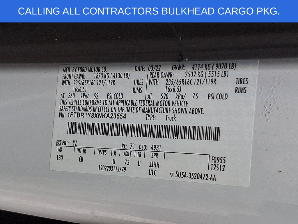 Used 2022 Ford Transit 250 Low Roof w/ Exterior Upgrade Package RWD image 26