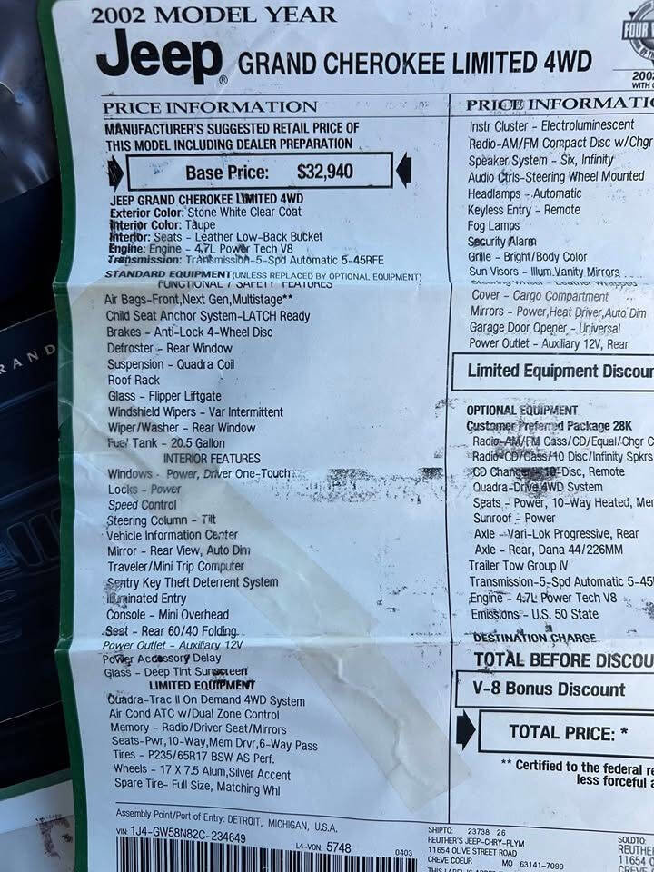 Used 2002 Jeep Grand Cherokee Limited image 13