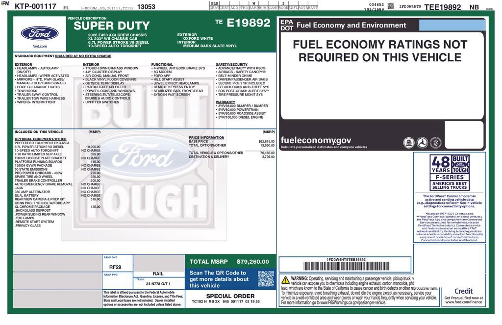 New 2026 Ford F450 XL w/ XL Chrome Package AWD/4WD image 10