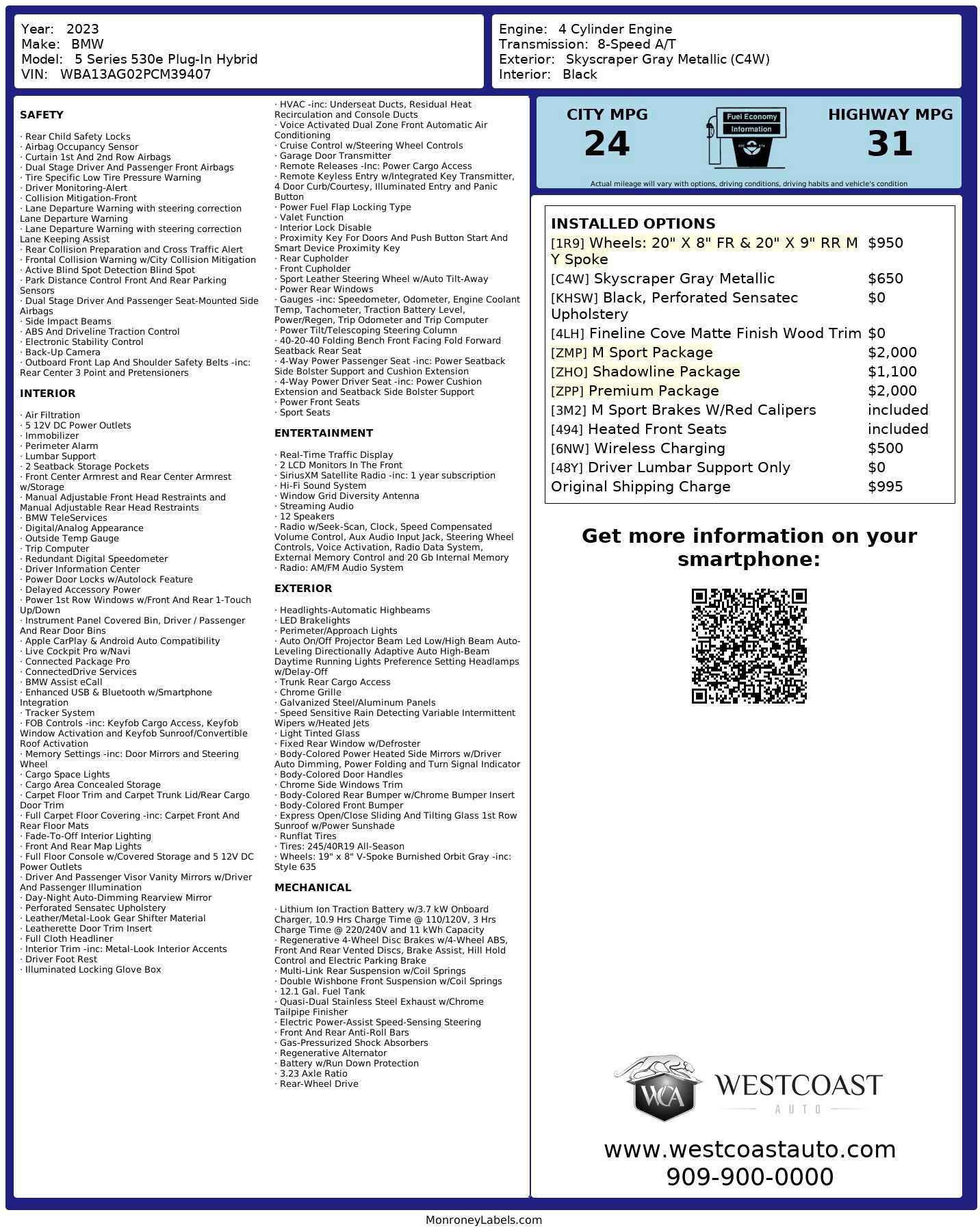 Used 2023 BMW 530e 530e w/ M Sport Package image 13