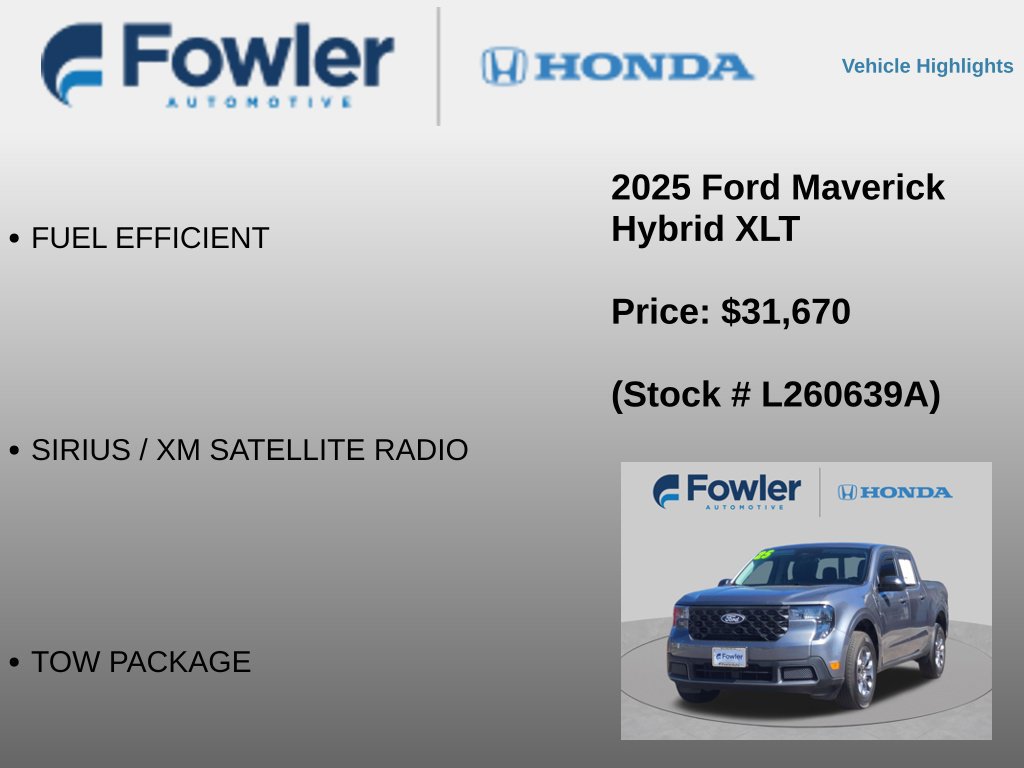 Used 2025 Ford Maverick XLT w/ Equipment Group 301A AWD/4WD image 12