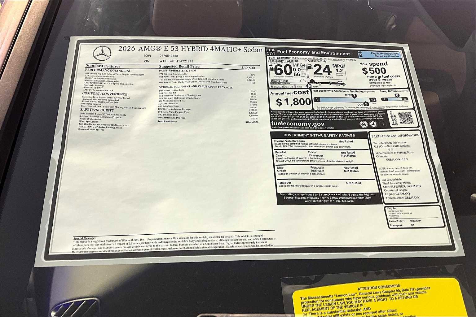 New 2026 Mercedes-Benz E 53 AMG e 4MATIC Sedan image 18