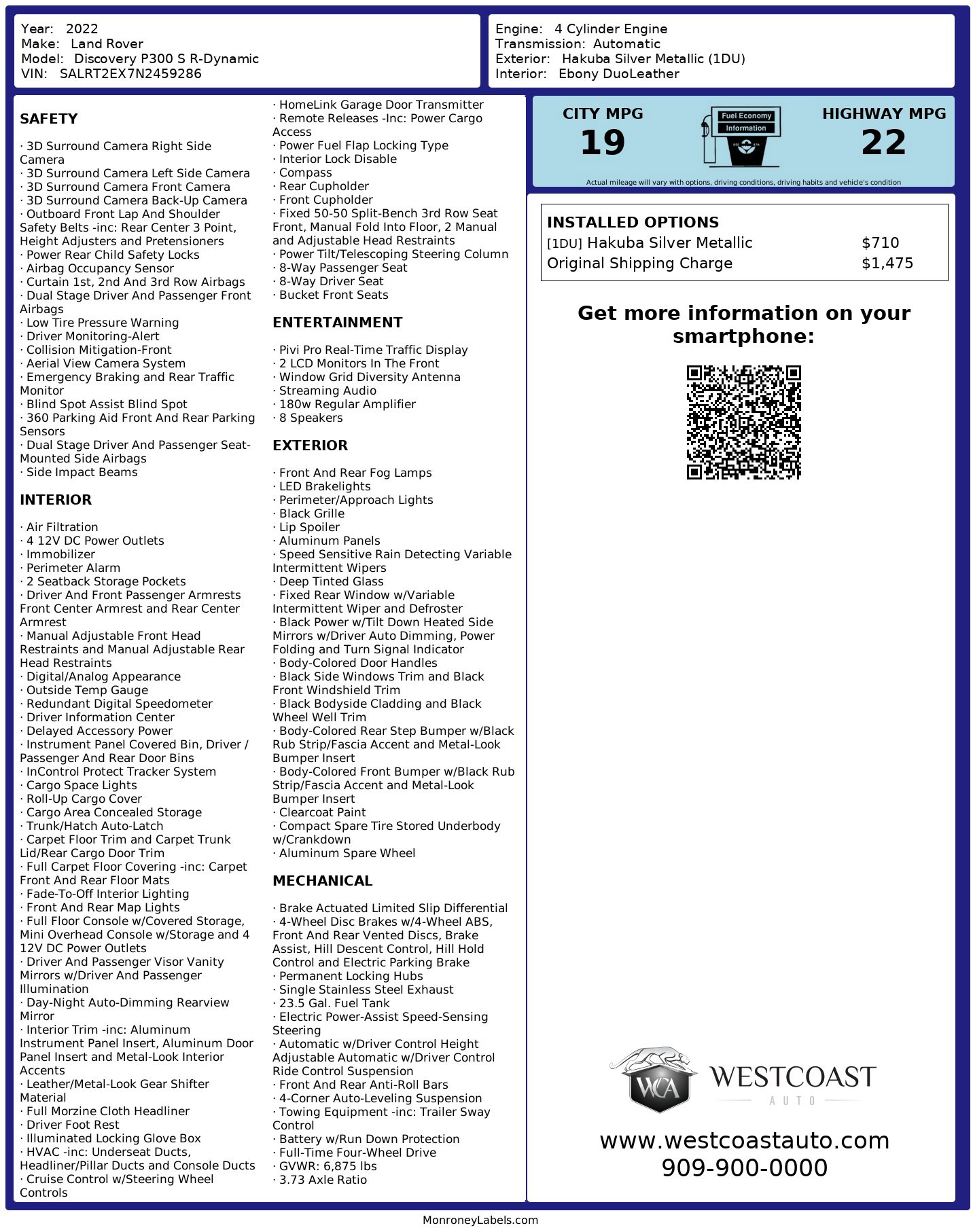 Used 2022 Land Rover Discovery S R-Dynamic image 12